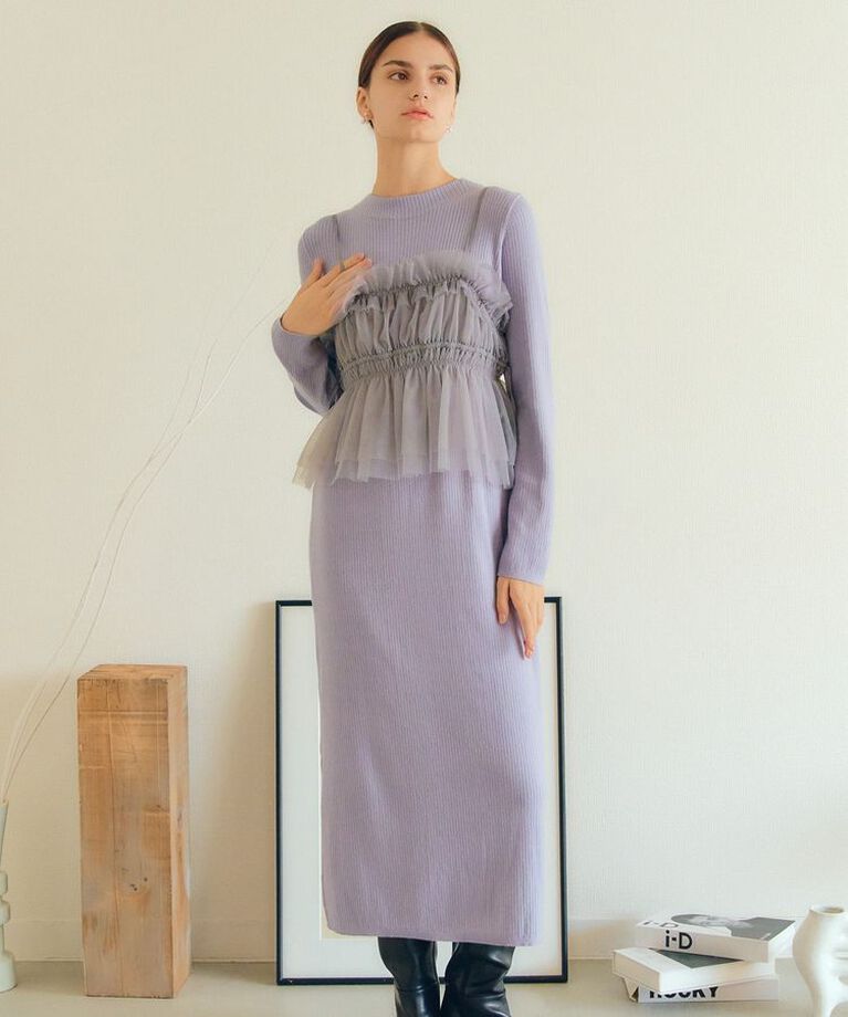 YECCA VECCA「【2点SET】キャミ付きニットワンピース」|ワンピース|