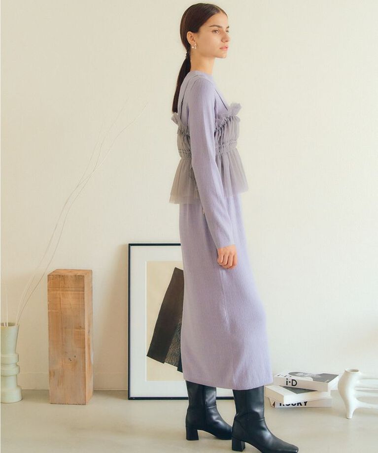 YECCA VECCA「【2点SET】キャミ付きニットワンピース」|ワンピース|