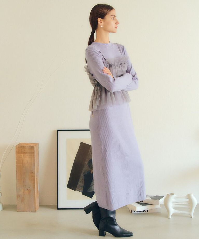 YECCA VECCA「【2点SET】キャミ付きニットワンピース」|ワンピース|