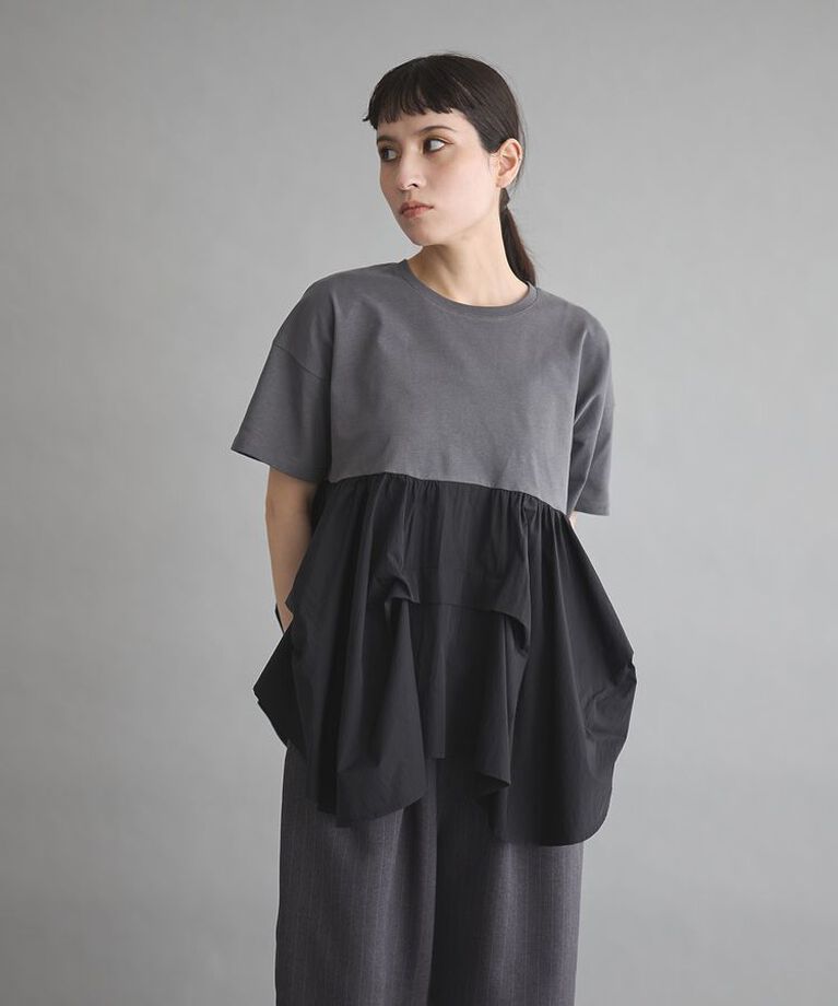 GARAGE OF GOOD CLOTHING「異素材MIXタックプルオーバー」|Tシャツ・カットソー|Gray