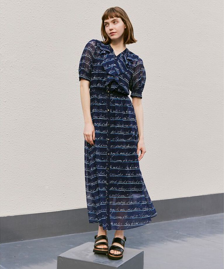 LOULOU WILLOUGHBY「【LOULOU WILLOUGHBY】RATTIレタードボーダーワンピース」|ワンピース|