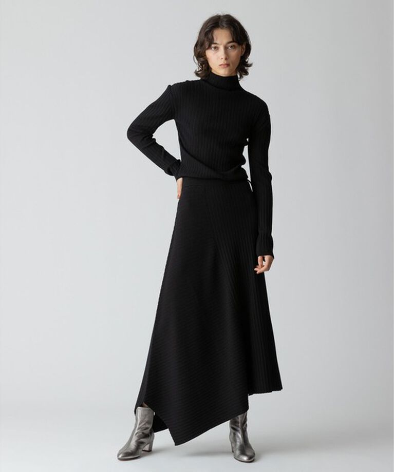 allureville「アシンメトリーヘムワンピース」|ワンピース|ブラック