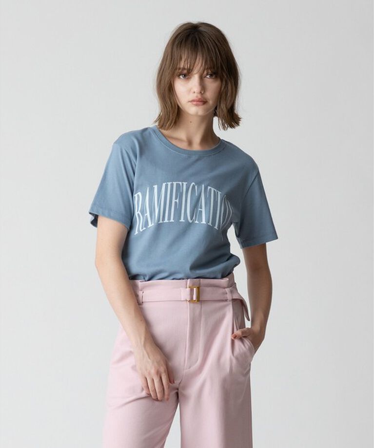 allureville「ダブルフォントメッセージT」|Tシャツ・カットソー|ブルー