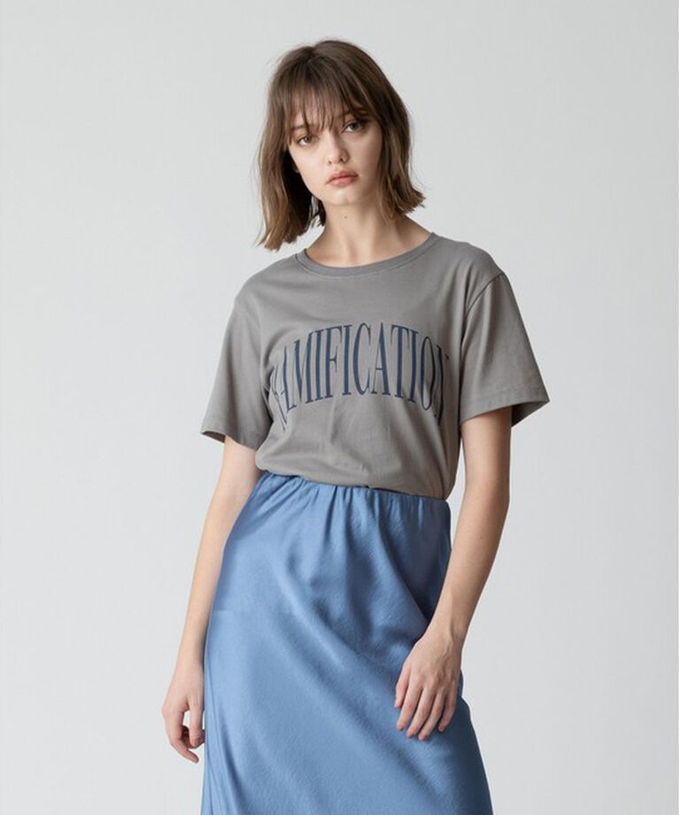 allureville「ダブルフォントメッセージT」|Tシャツ・カットソー|グレー