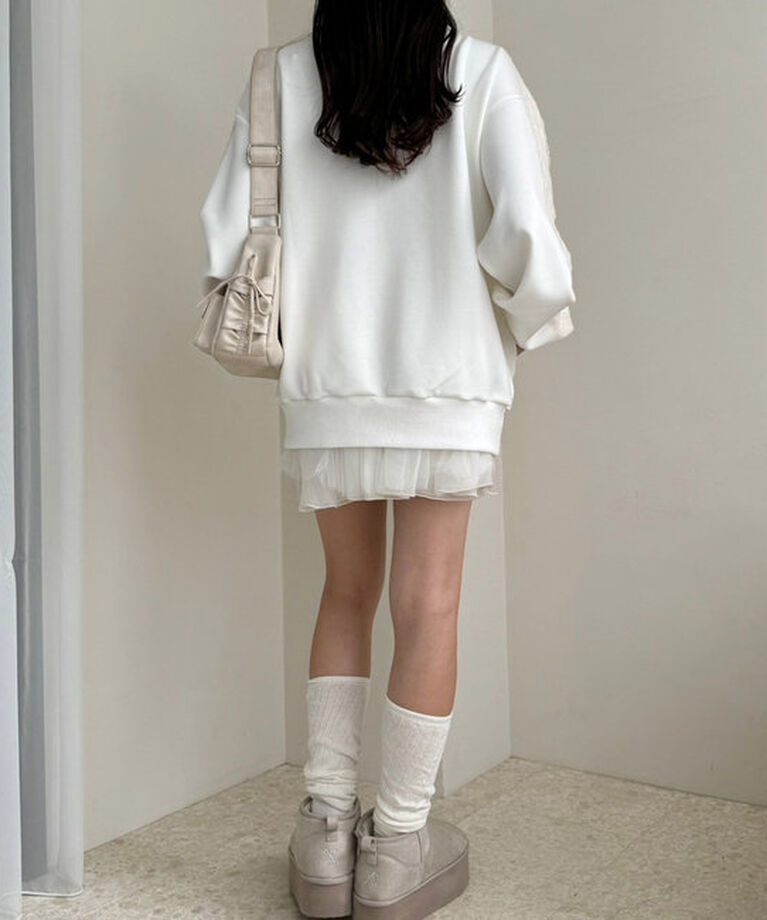  「【ロングシーズンOK】ハーフジップオーバーサイズスウェット」|プルオーバー|