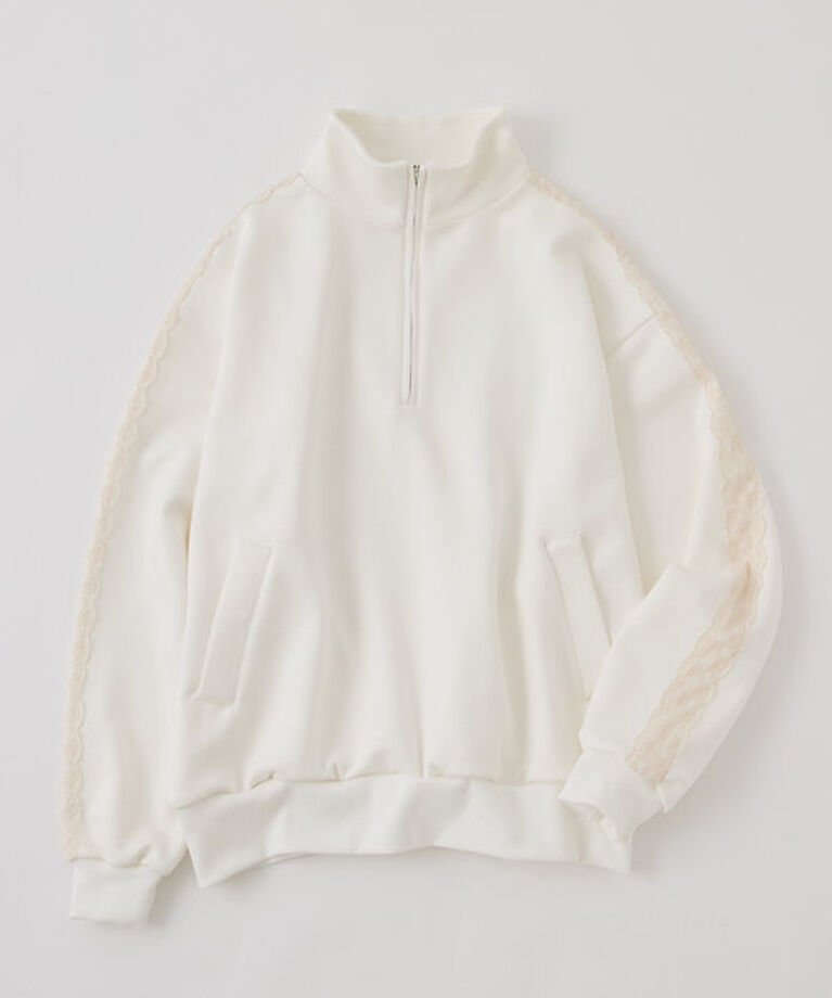  「【ロングシーズンOK】ハーフジップオーバーサイズスウェット」|プルオーバー|