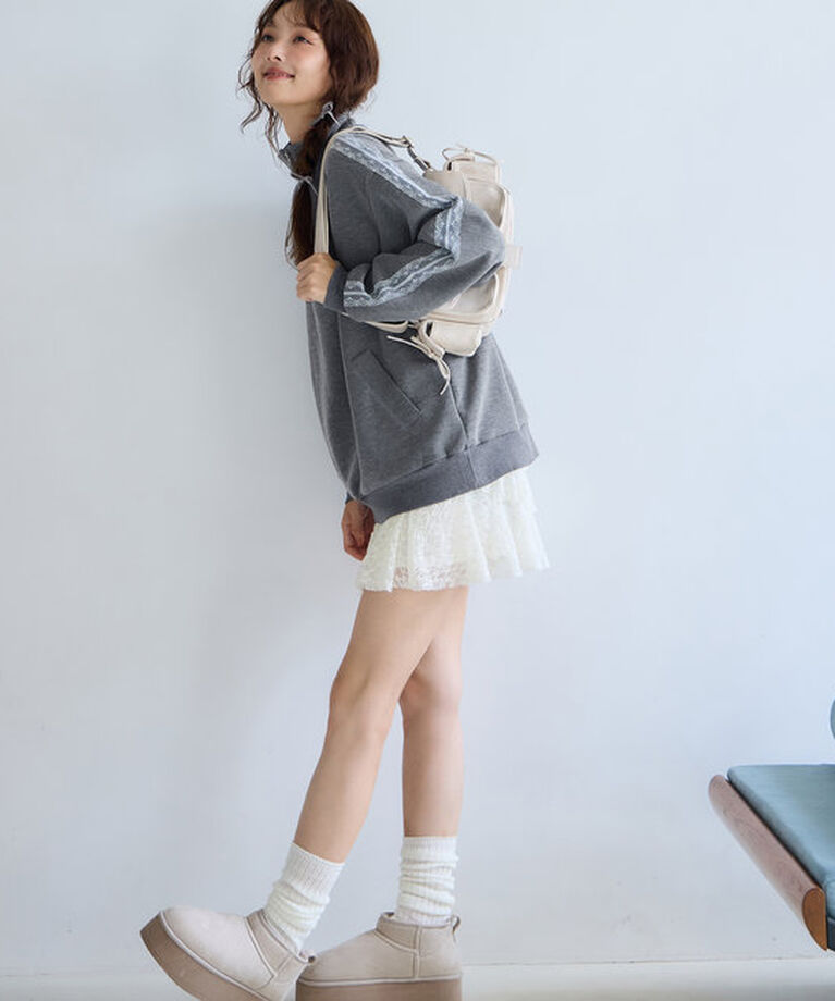  「【ロングシーズンOK】ハーフジップオーバーサイズスウェット」|プルオーバー|