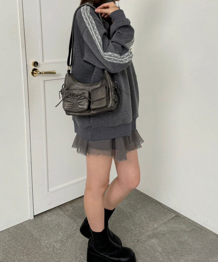  「【ロングシーズンOK】ハーフジップオーバーサイズスウェット」|プルオーバー|