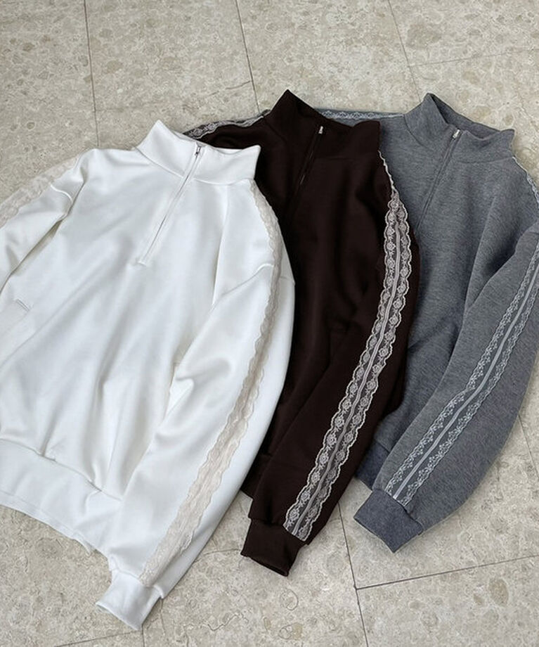  「【ロングシーズンOK】ハーフジップオーバーサイズスウェット」|プルオーバー|