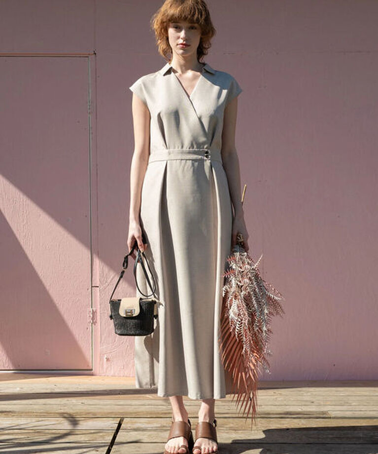 Te chichi TERRASSE「麻調カシュクールワンピース《2025summer catalog item》」|ワンピース|
