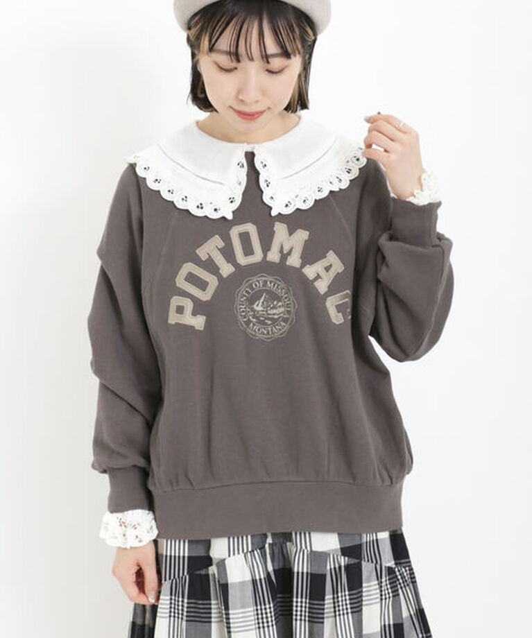 Samansa Mos2「飛び裏毛アップリケロゴスウェット」|Tシャツ・カットソー|