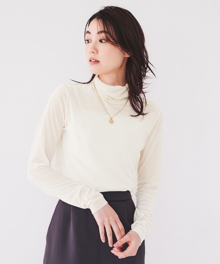 UNTITLED「【洗える】ベロアインナートップス」|Tシャツ・カットソー|オフホワイト(003