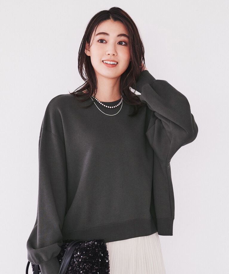 UNTITLED「【コットン100/スウェットライク】クロップド丈コットンプルオーバー」|Tシャツ・カットソー|
