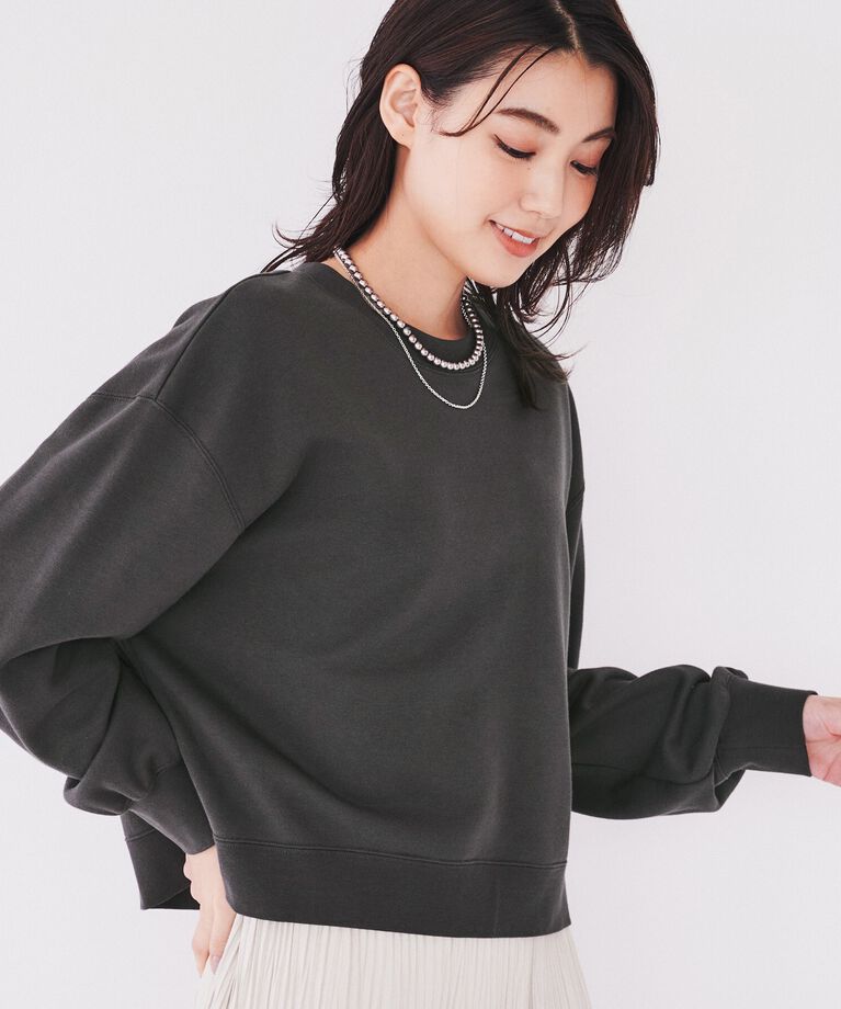 UNTITLED「【コットン100/スウェットライク】クロップド丈コットンプルオーバー」|Tシャツ・カットソー|