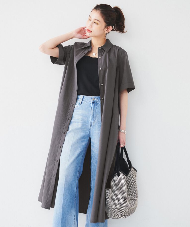 UNTITLED「【コットン100／前開き／夏ワンピ】ロングシャツワンピース」|ワンピース|