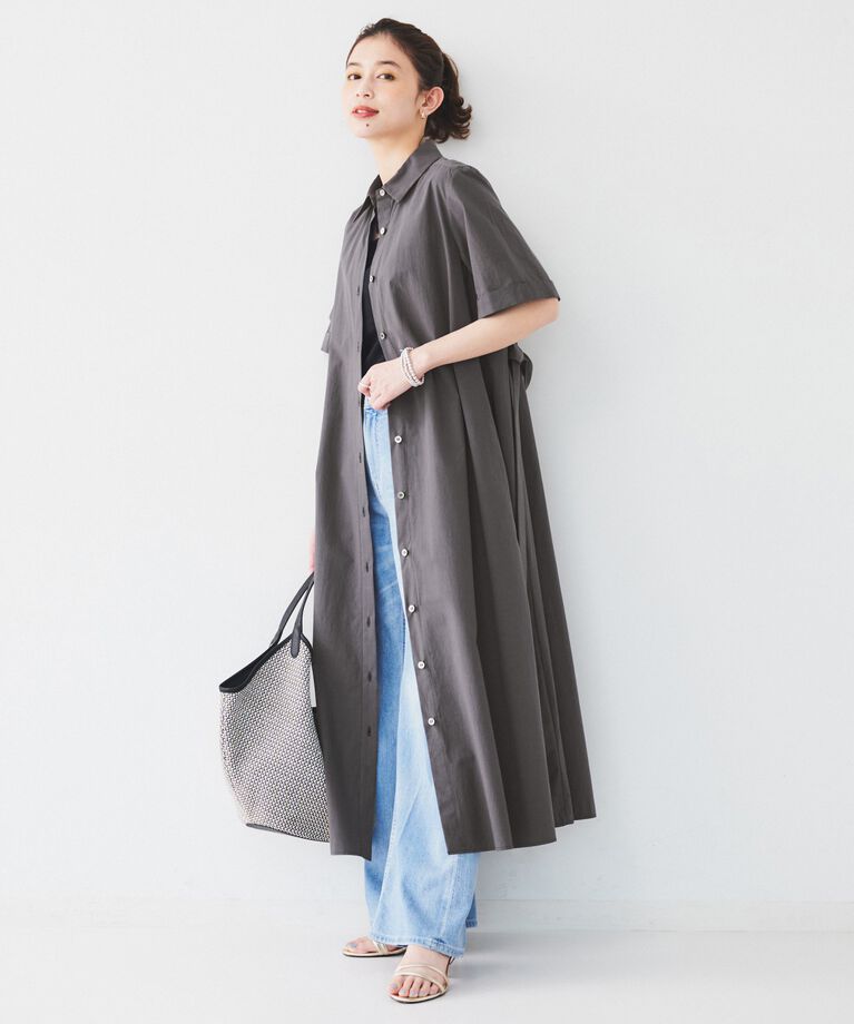 UNTITLED「【コットン100／前開き／夏ワンピ】ロングシャツワンピース」|ワンピース|