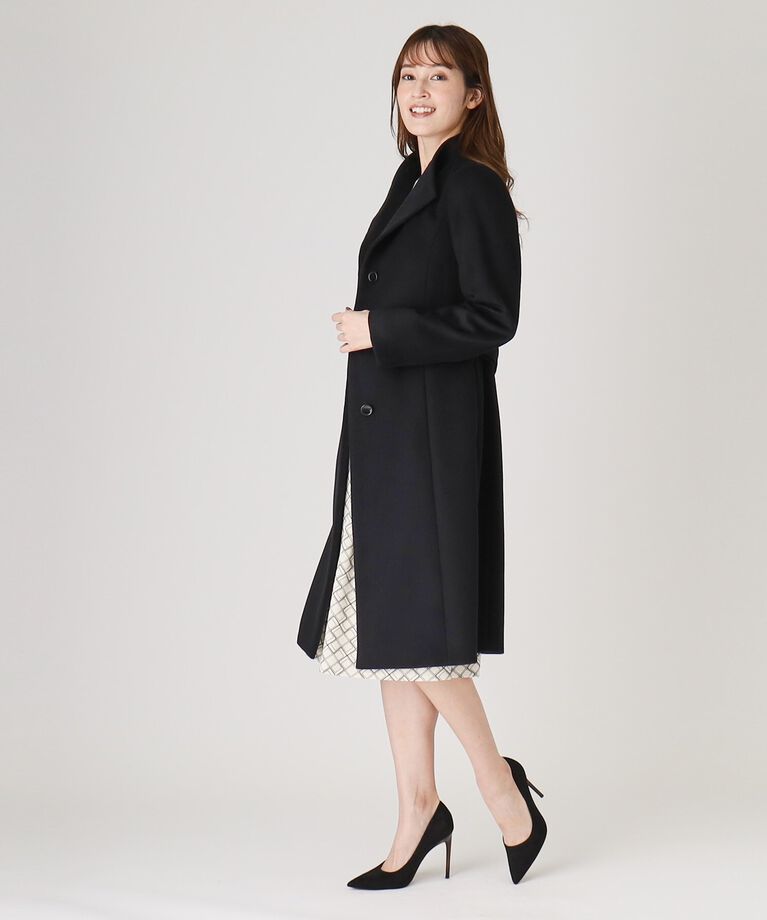 COUP DE CHANCE「【カシミヤ混／日本製／美シルエット】拘りの細見えIラインシルエット！スタンドウィングカラーコート」|その他|