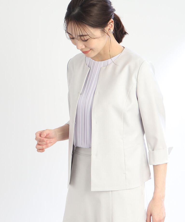 Reflect「【SALE／UVカット／接触冷感／洗える／セットアップ可能】ノーカラージャケット」|ノーカラージャケット|