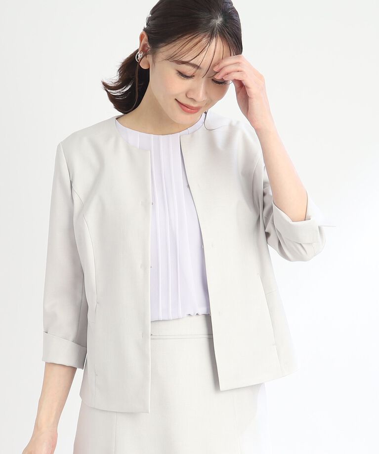 Reflect「【SALE／UVカット／接触冷感／洗える／セットアップ可能】ノーカラージャケット」|ノーカラージャケット|