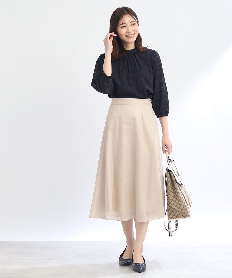 Reflect「【SALE/マシンウォッシュ可能】シアー＆シャイニーフレアスカート」|スカート|