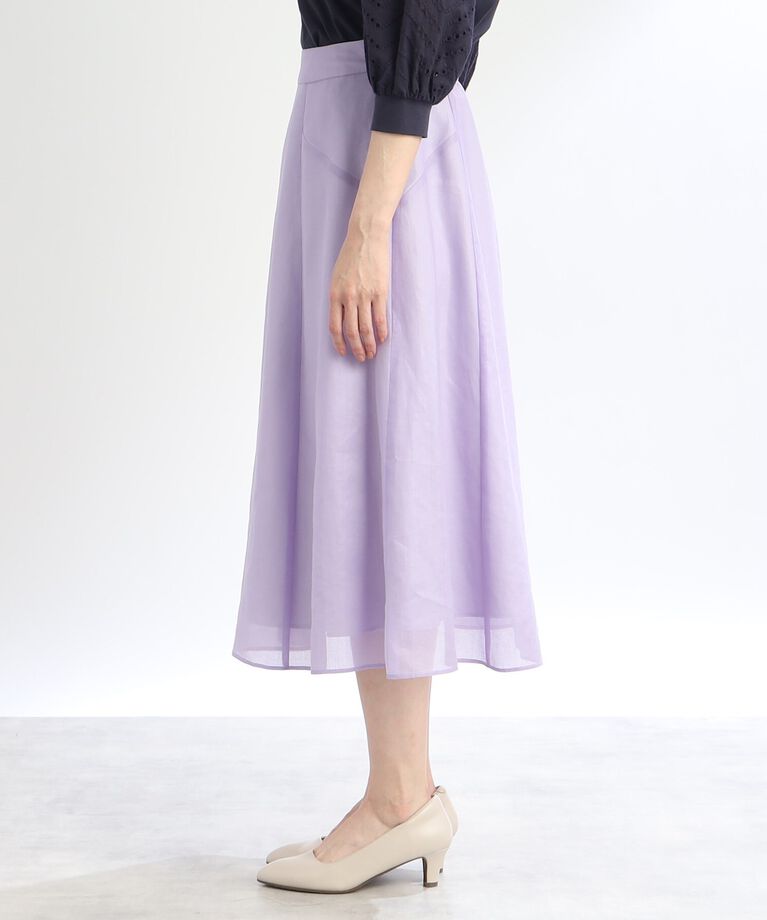 Reflect「【SALE/マシンウォッシュ可能】シアー＆シャイニーフレアスカート」|スカート|