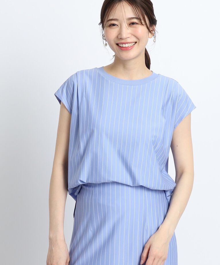 Reflect「【SALE／接触冷感／洗える／セットアップ可能】フレンチスリーブカットソー」|Tシャツ・カットソー|ﾌﾞﾙｰ(391)