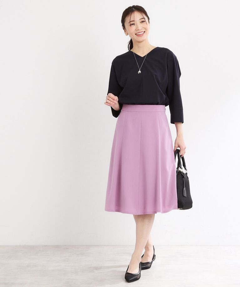 Reflect「【接触冷感／マシンウォッシュ可／セットアップ可能】ドルマンスリーブVネックブラウス」|シャツ・ブラウス|