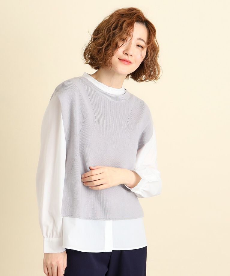grove「着回しの効く嬉しいセットアイテム ニットベスト×前開きシャツ」|ベスト・ジレ|