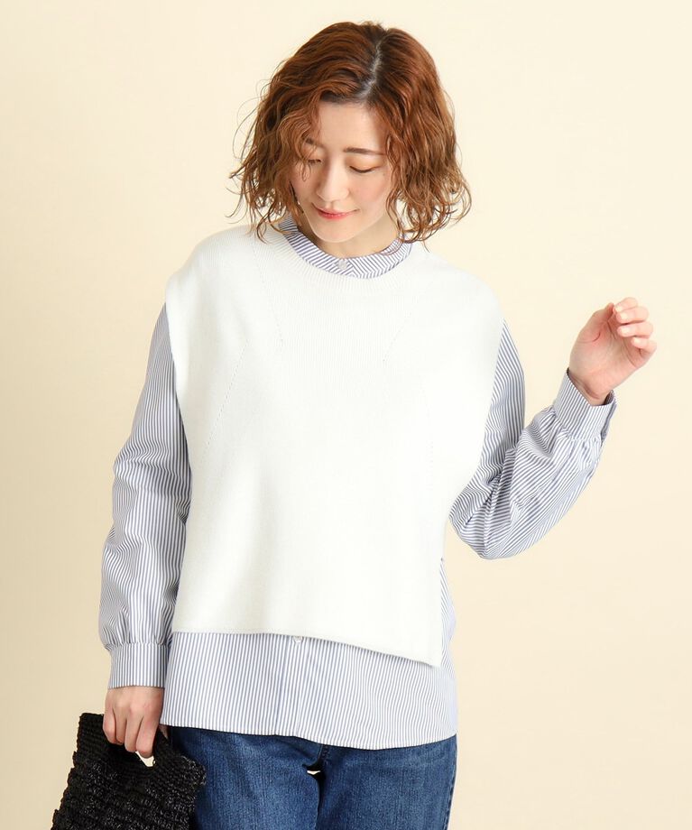 grove「着回しの効く嬉しいセットアイテム ニットベスト×前開きシャツ」|ベスト・ジレ|