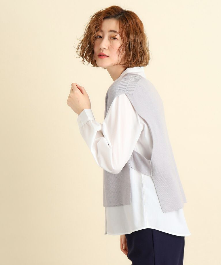 grove「着回しの効く嬉しいセットアイテム ニットベスト×前開きシャツ」|ベスト・ジレ|