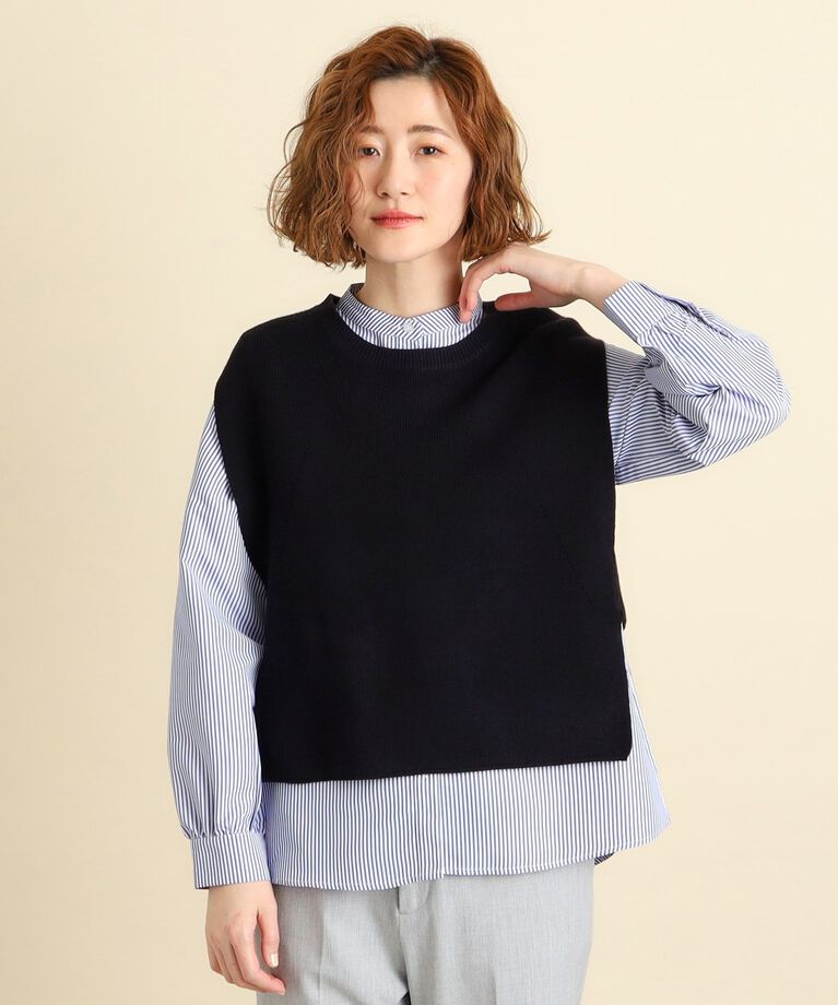 grove「着回しの効く嬉しいセットアイテム ニットベスト×前開きシャツ」|ベスト・ジレ|