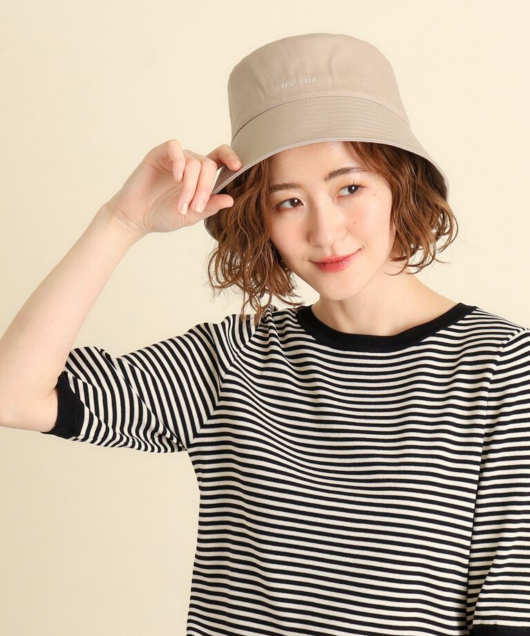 grove「コットン刺繍バケットハット【サイズ調整・UVカット】」|ハット|