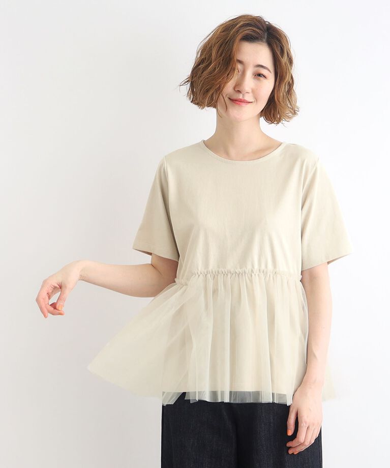 grove「チュール切り替えTシャツ」|Tシャツ・カットソー|