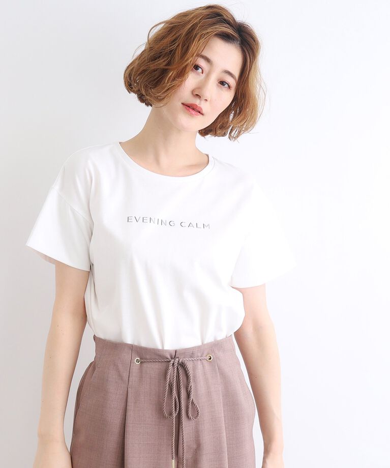 grove「＜接触冷感／UVカット／ご自宅で洗える＞袖フォルムプリントTシャツ」|Tシャツ・カットソー|オフホワイト(003