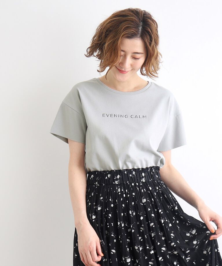 grove「＜接触冷感／UVカット／ご自宅で洗える＞袖フォルムプリントTシャツ」|Tシャツ・カットソー|ライトグレー(011