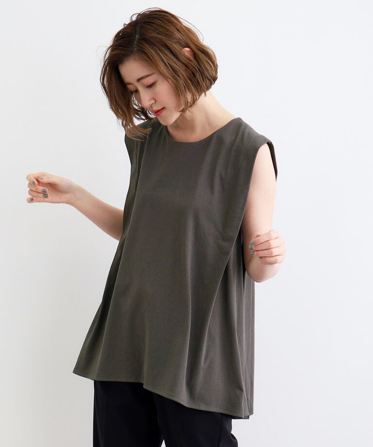 grove「【接触冷感・UV】肩タックバックフレアープルオーバー」|Tシャツ・カットソー|ｽﾐｸﾛ(018)