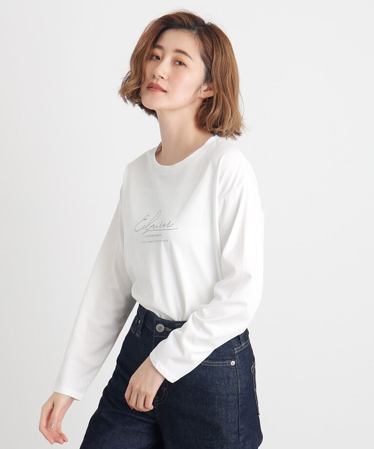 grove「【雑誌掲載】＜UVカット＞ロゴアソートロンT」|Tシャツ・カットソー|オフホワイト(003