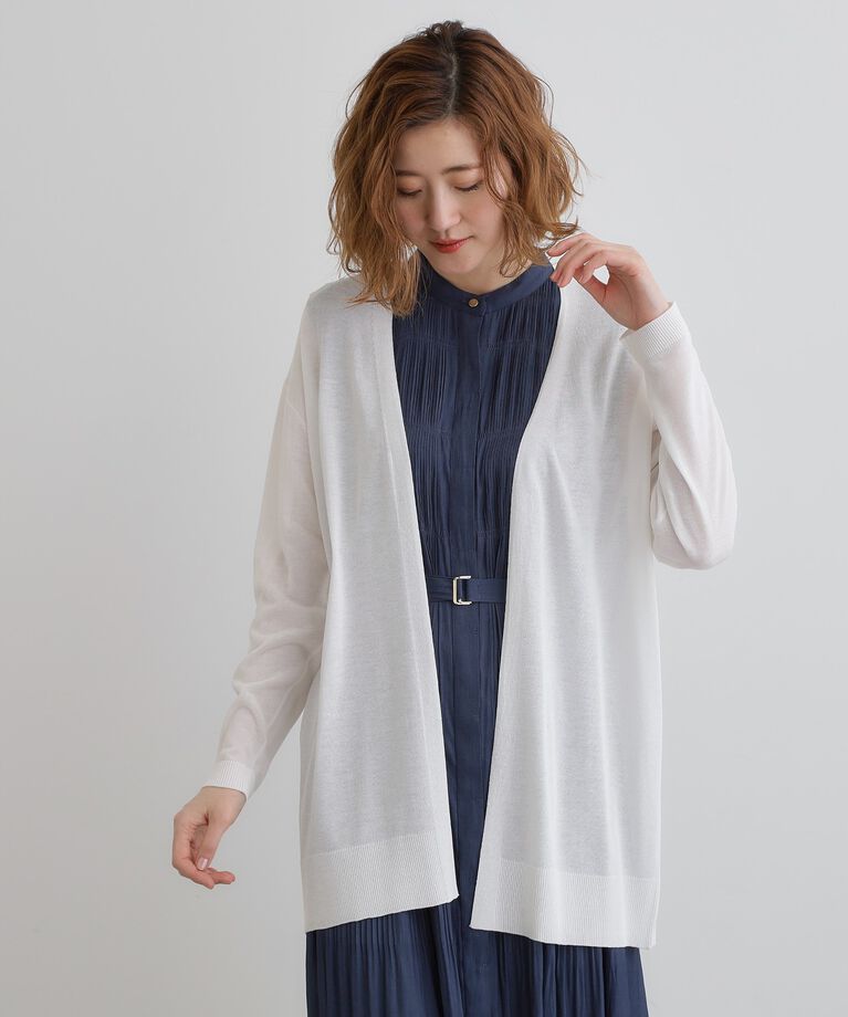 grove「【接触冷感/UVカットetc】夏に嬉しい機能付き！ベーシックロングカーディガン」|カーディガン|オフホワイト(003