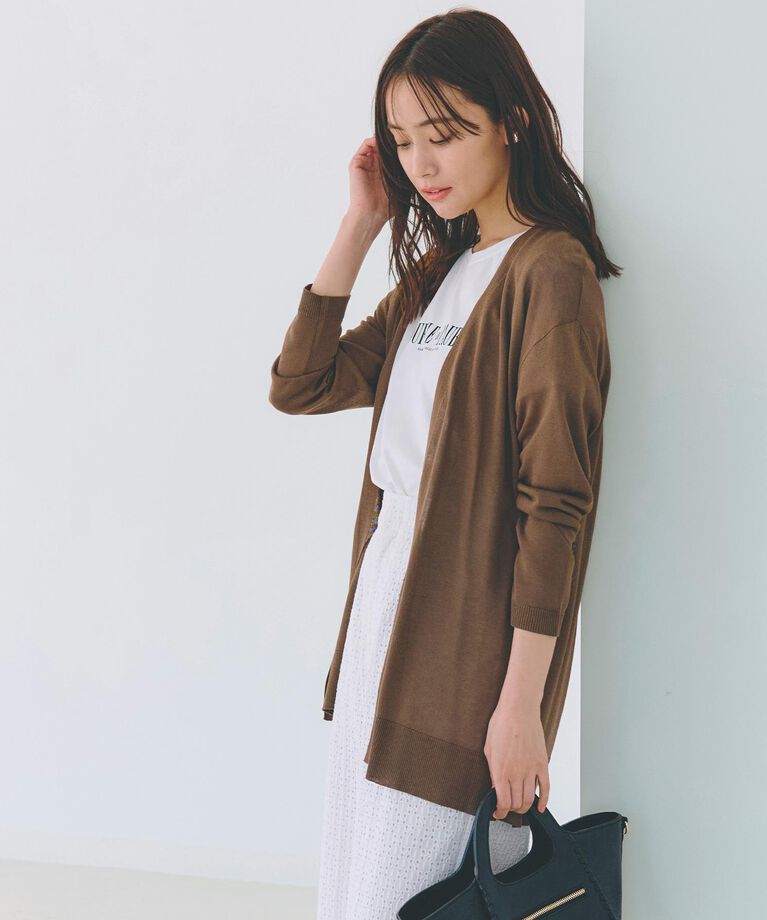 grove「【接触冷感/UVカットetc】夏に嬉しい機能付き！ベーシックロングカーディガン」|カーディガン|ブラウン(043)