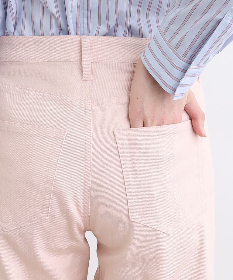 INDIVI「【洗える】ストレートワイド カラーデニムパンツ」|デニム|