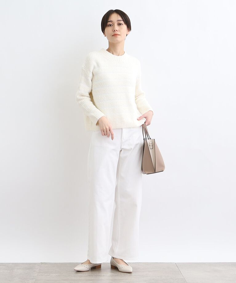 INDIVI「【洗える】ストレートワイド カラーデニムパンツ」|デニム|