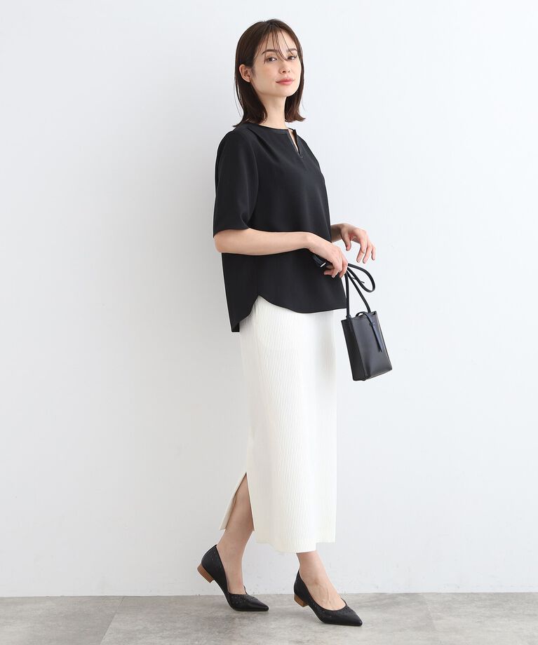 INDIVI「【洗える／SETUP可能】ストライプジャカード ストレートスカート」|スカート|
