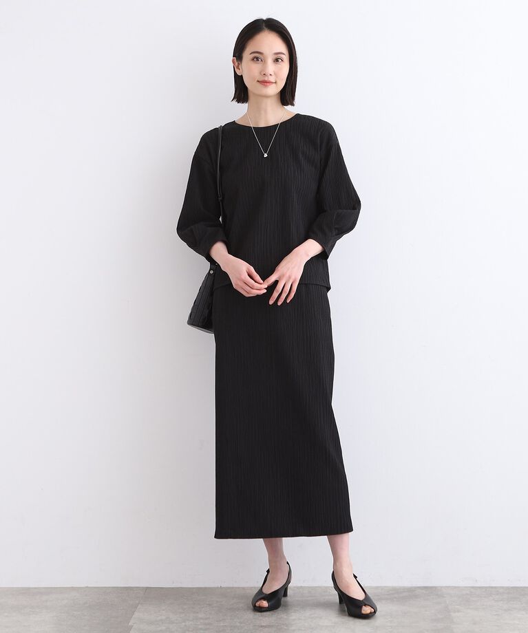 INDIVI「【洗える／SETUP可能】ストライプジャカード ストレートスカート」|スカート|