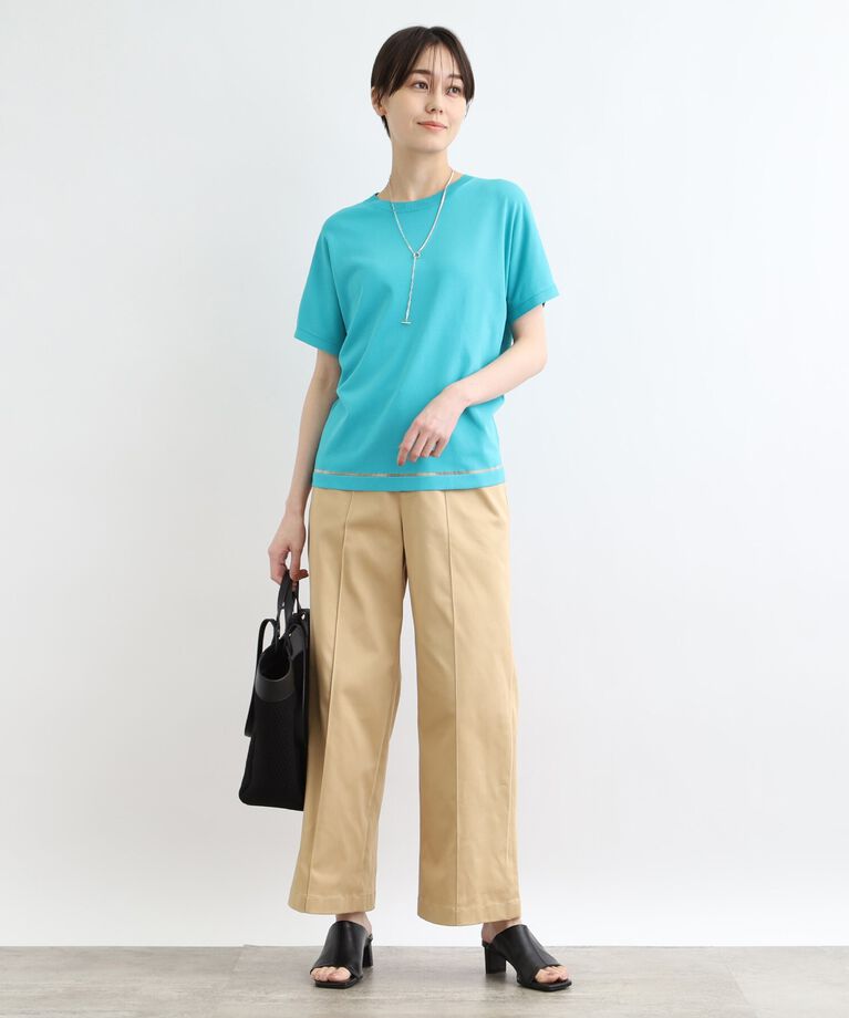 INDIVI「【洗える／サマーニット】Tシャツライクニット」|ニット・セーター|