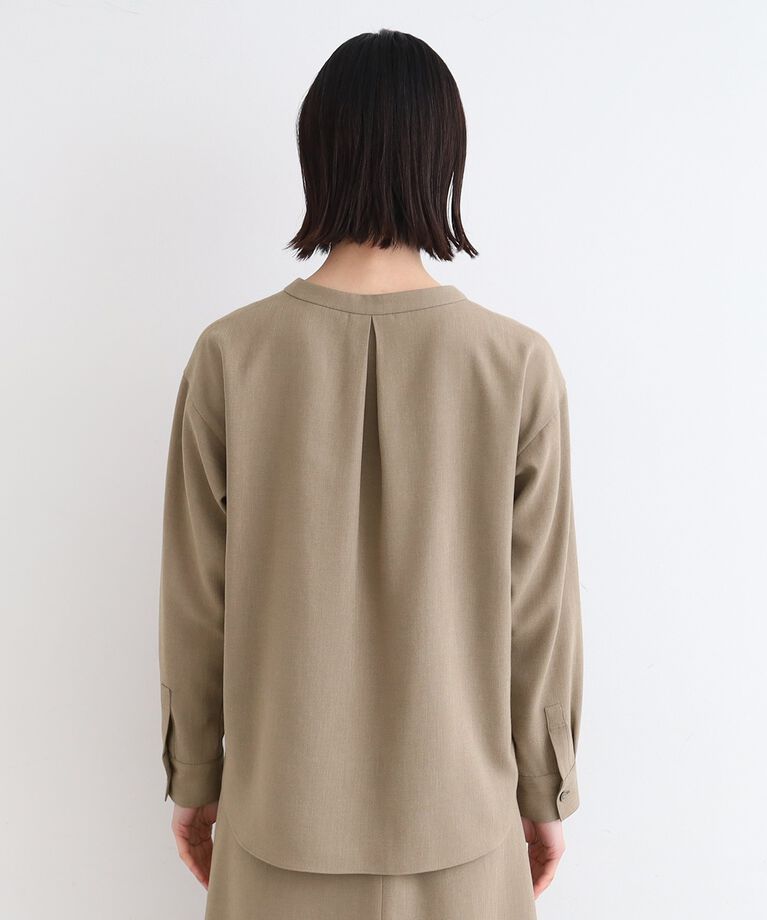 INDIVI「【洗える／SETUP可能】リネンライク スキッパーブラウス」|シャツ・ブラウス|