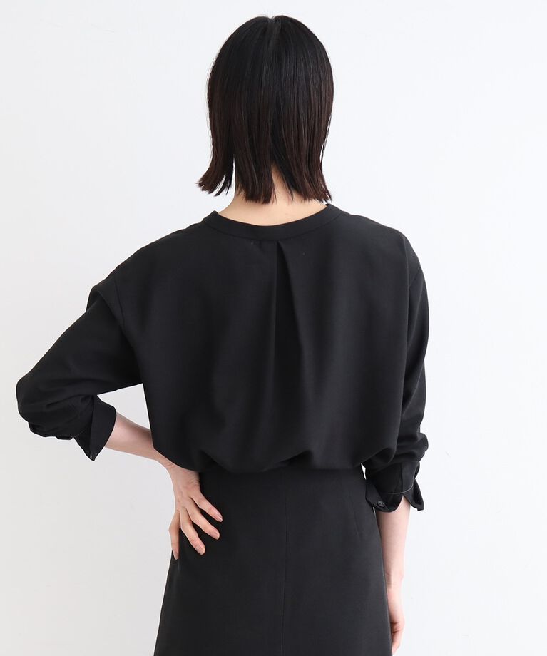 INDIVI「【洗える／SETUP可能】リネンライク スキッパーブラウス」|シャツ・ブラウス|