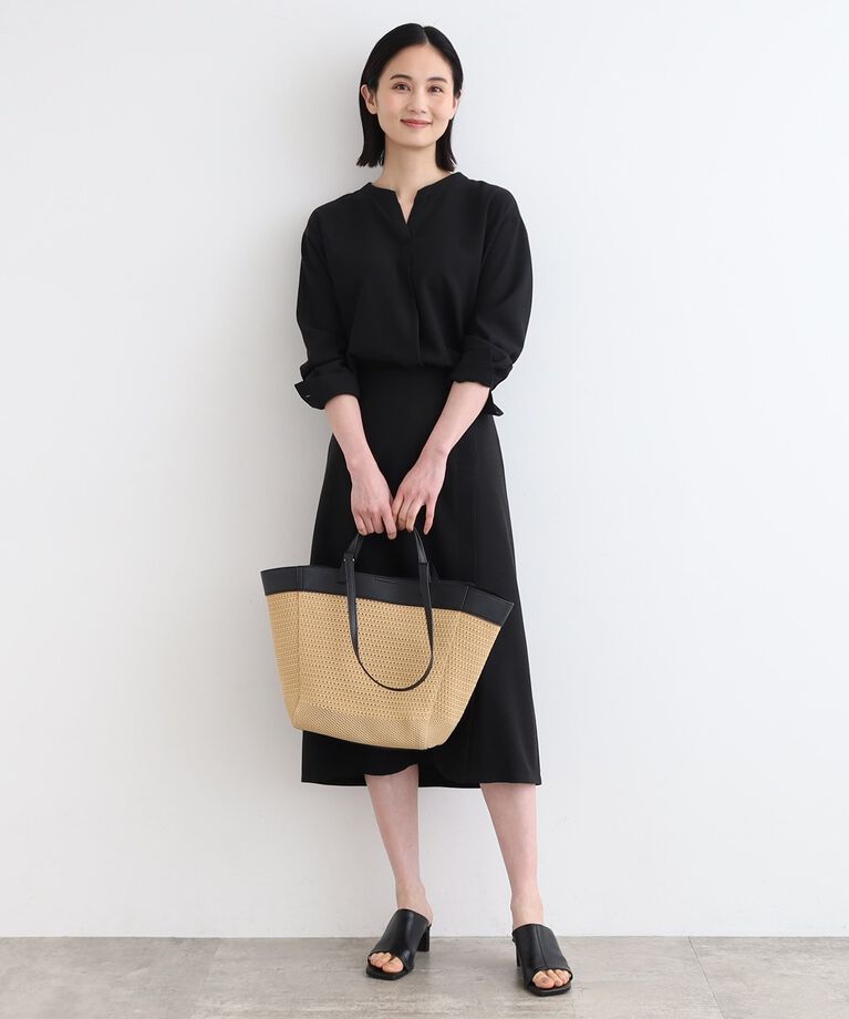 INDIVI「【洗える／SETUP可能】リネンライク スキッパーブラウス」|シャツ・ブラウス|