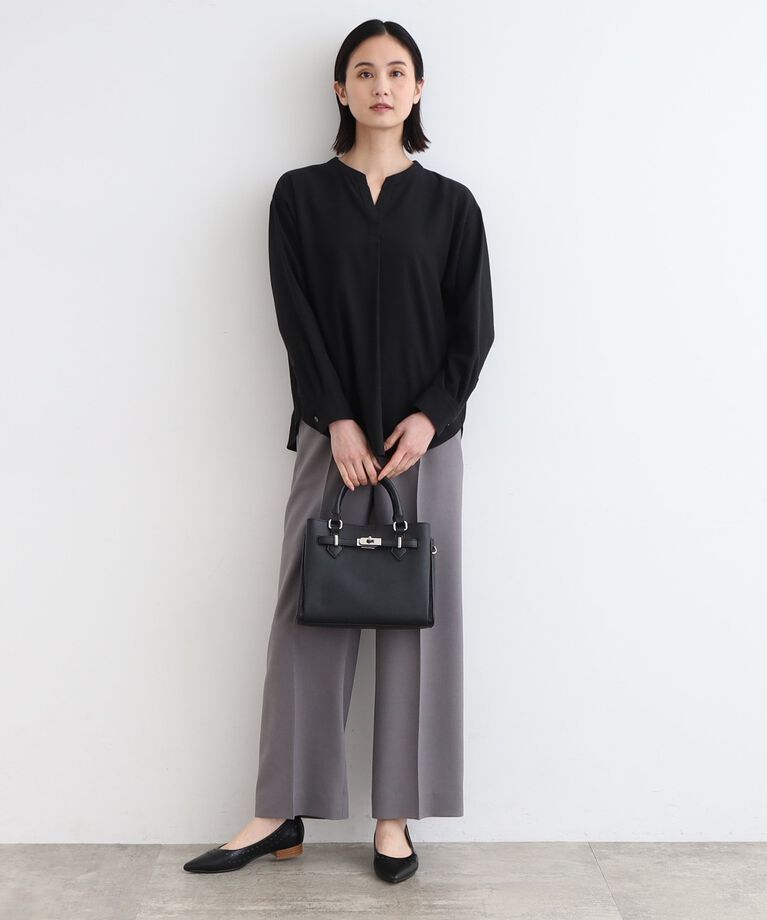 INDIVI「【洗える／SETUP可能】リネンライク スキッパーブラウス」|シャツ・ブラウス|