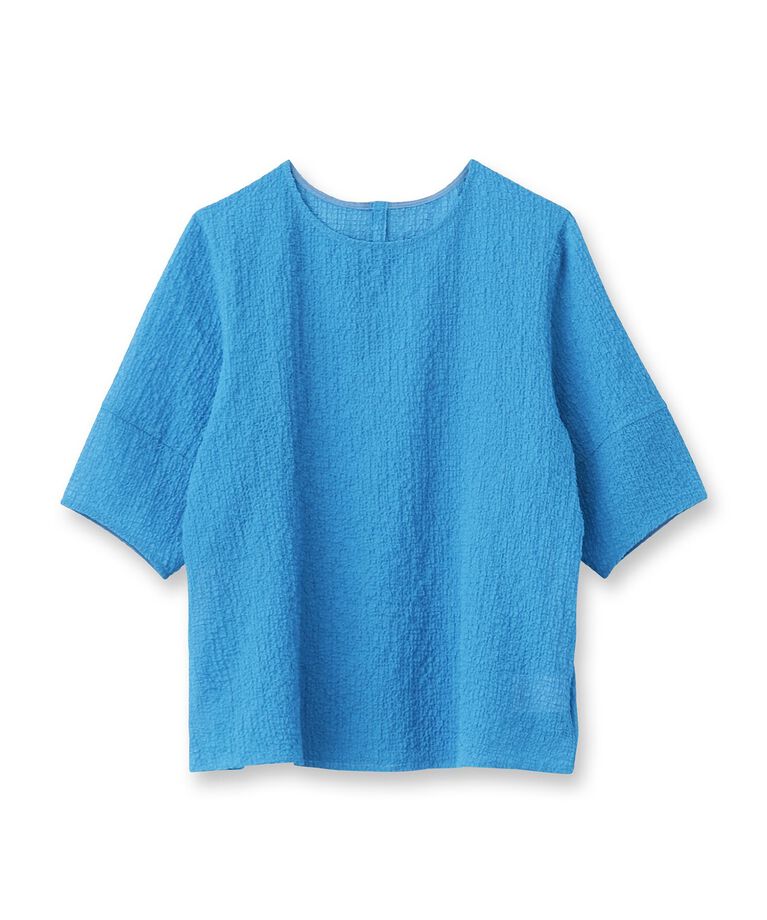 INDIVI「【洗える／凹凸素材】パフスリーブTブラウス」|Tシャツ・カットソー|