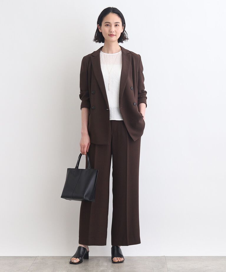 INDIVI「【洗える／凹凸素材】パフスリーブTブラウス」|Tシャツ・カットソー|